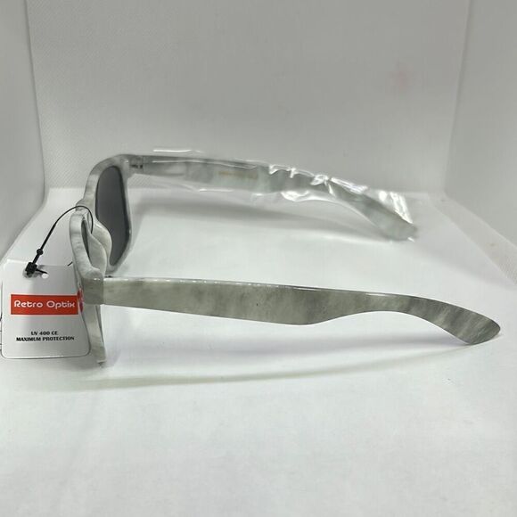 Gray Tie-Dye Unisex Retro Sunglasses - Picture 3 of 3